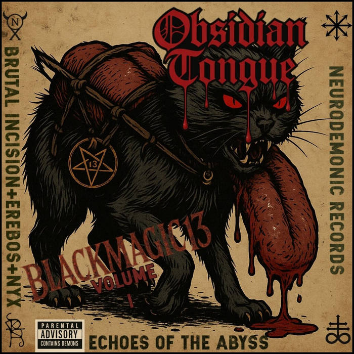 obsidian-tongue-–-black-magic-13:-volume-i---echos-of-the-abyss-(feat.-brutal-incision+erebos+nyx)-neurodemonic-records cover